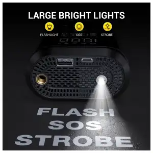 Inflador/Compresor Portátil NEXPOW 150 PSI Recargable para Auto, Moto, Bicicleta y Pelotas con Pantalla Dual miniatura 3